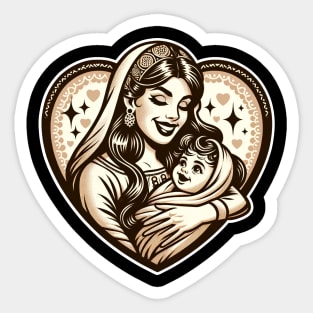 Vintage Motherhood Love Heart Symbol of Maternal Affection Sticker